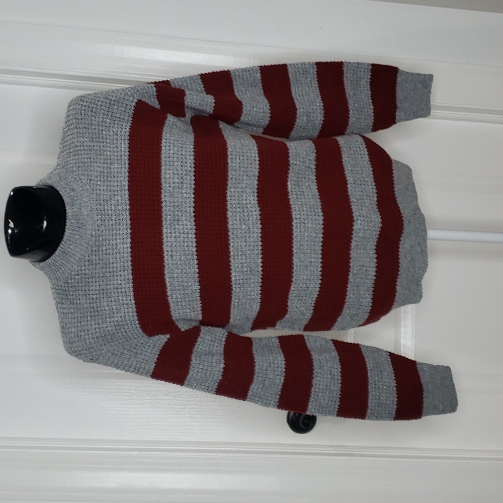 Botany 500 Vintage 1980s Knit Sweater Crimson & Gray Size